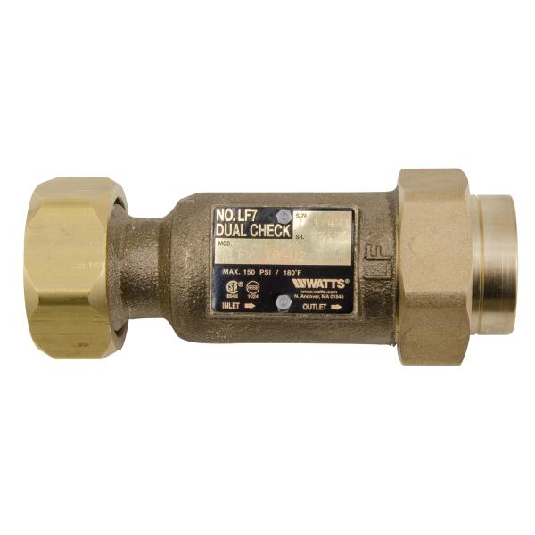 Watts LF7U3-3 1-1/4 in x 1-1/4 in Dual Check Valve (Bronze) Lead Free